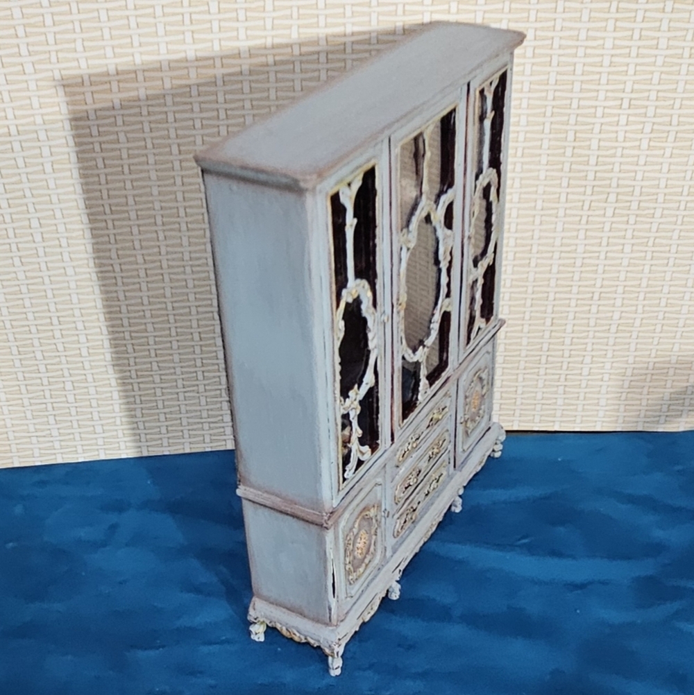 Dollhouse Miniature China Cabinet Bespaq Hand Painted - Picture 3 of 7